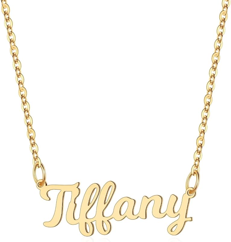 Ursteel Custom Name Necklace Personalized 14K Gold Plated